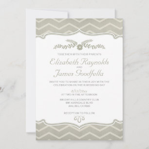 Ivory Zigzag Wedding Invitations