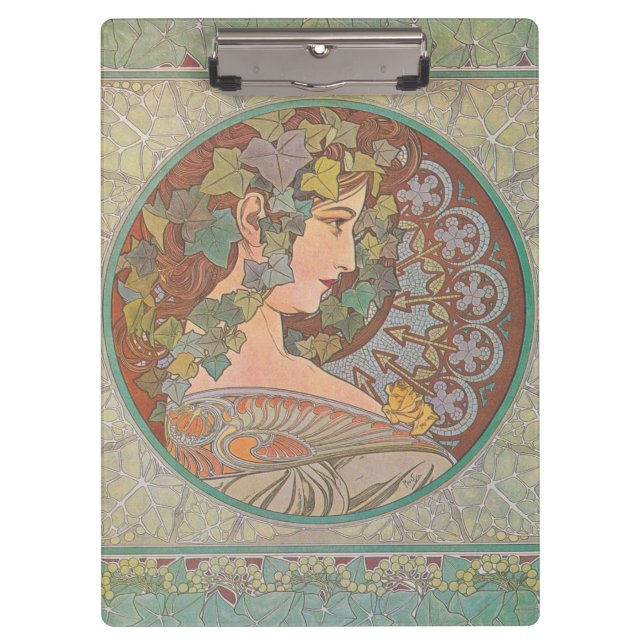 Ivy - Alphonse Mucha Clipboard (Front)