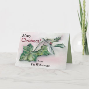 Ivy and Holly Personalised Christmas Holiday Card