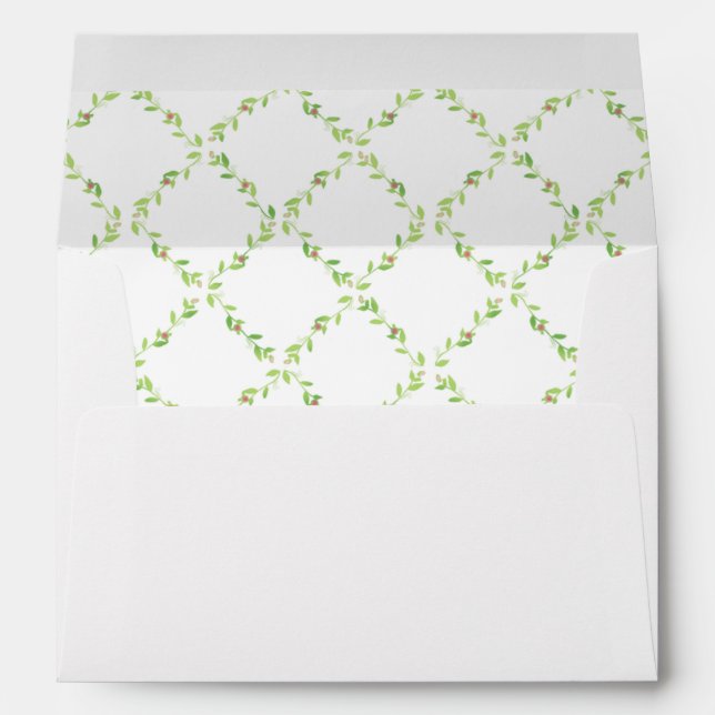 Ivy and Pink Buds Wedding Envelope (Back (Bottom))