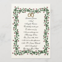 Ivy border wedding invitation template