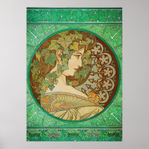 Ivy by Alphonse Mucha Art Nouveau Poster