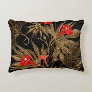 Ivy Climbing Plant: Golden Vintage. Decorative Cushion
