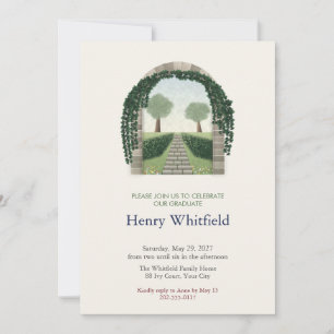 Ivy Covered Stone Archway Graduation Party Invite