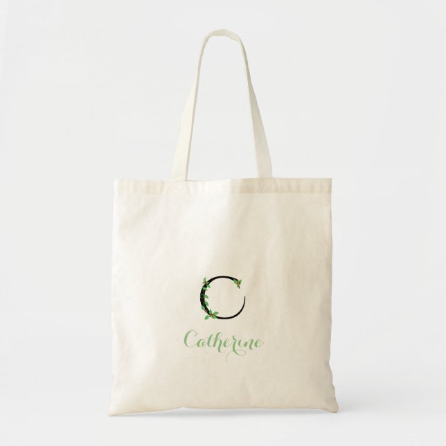 Ivy Design on Monogram C Tote Bag (Front)