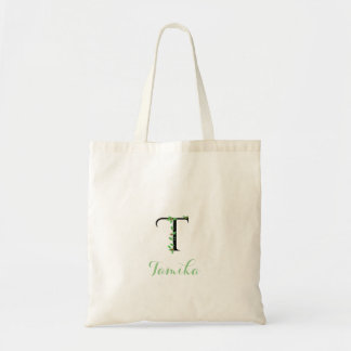 Ivy Design on Monogram T Tote Bag