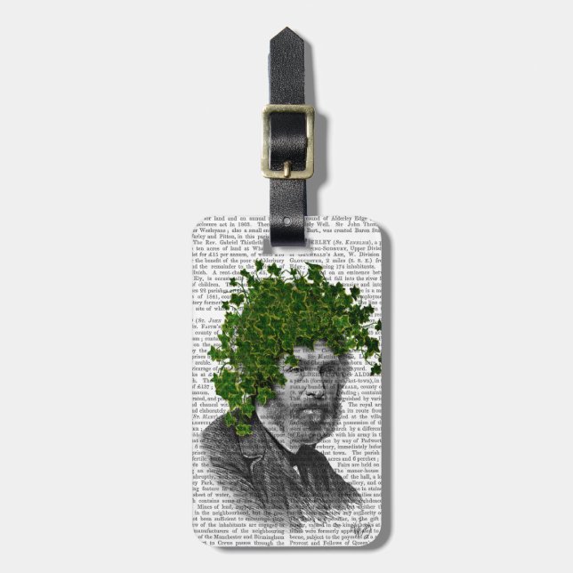 Ivy Head Plant Head Luggage Tag (Front Vertical)