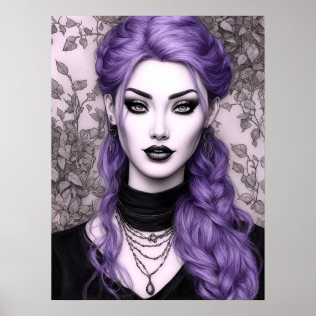 Ivy in Lavender Fantasy Fine Art Poster (Front)