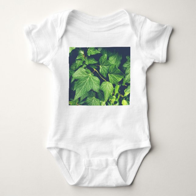 Ivy Leaf Green Leaves Baby Bodysuit (Front)