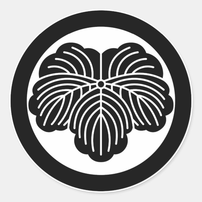 Ivy leaf in circle classic round sticker (Front)