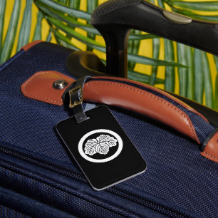Ivy leaf in circle luggage tag