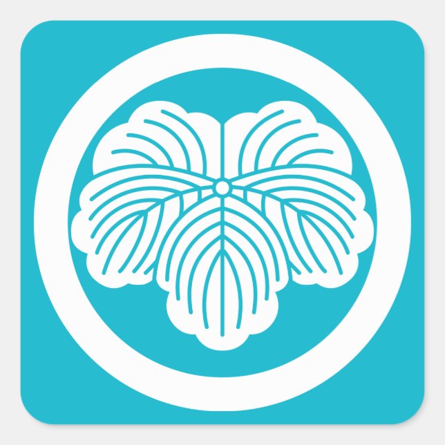 Ivy leaf in circle square sticker (Front)