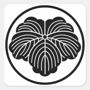 Ivy leaf in threadlike ring square sticker