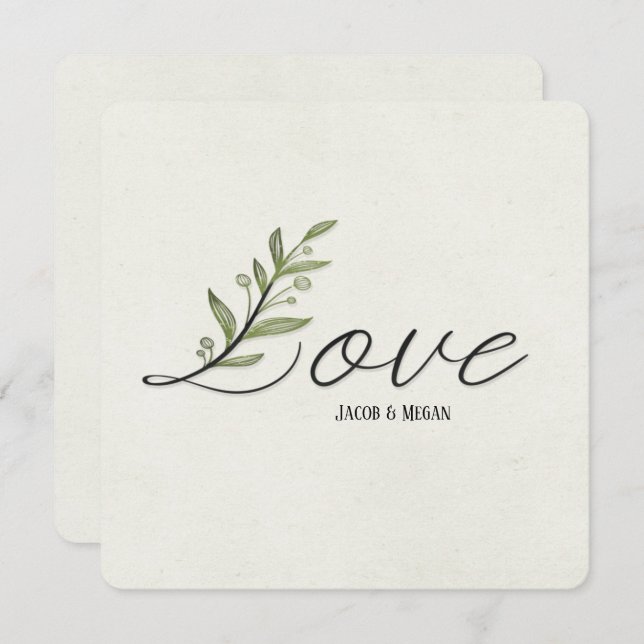 Ivy Leaf Love wedding invite (Front/Back)