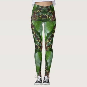 Ivy leaf pattern leggings