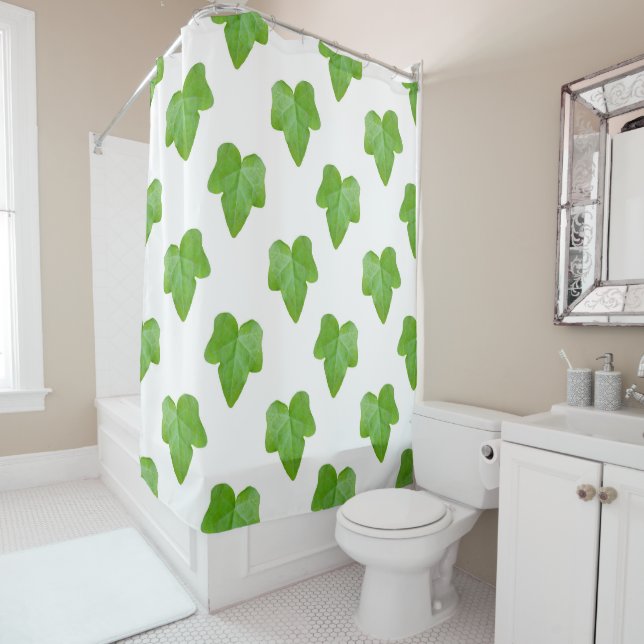 Ivy Leaf Pattern Shower Curtain (In Situ)