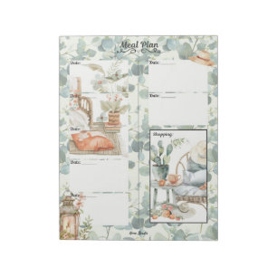 Ivy League 7 Day Blank Meal Planner Notepad