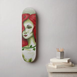 Ivy Nymph Cute Redhead Woman Portrait Fantasy Art Skateboard