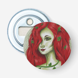 Ivy Nymph Redhead Woman Pixie Fantasy Art Bottle Opener