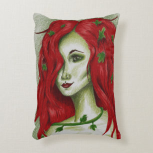 Ivy Nymph Redhead Woman Pixie Fantasy Art Decorative Cushion