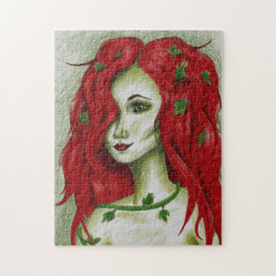 Ivy Nymph Redhead Woman Pixie Fantasy Art Jigsaw Puzzle
