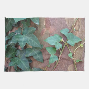 ivy on tree tea towel
