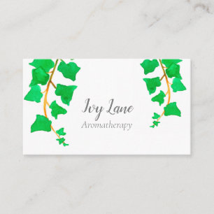 Ivy Plant Botanical Watercolor Green Business Card