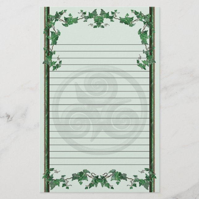 Ivy Triskel Lined Stationery (Front)