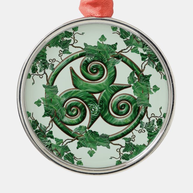 Ivy Triskel Metal Tree Decoration (Front)
