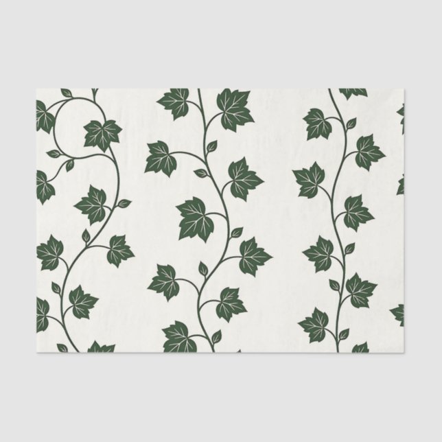Ivy Vine Seamless Pattern Classic Green Tissue Paper (Front)