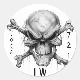 IW SKULL & CrossBones, LOCAL, 721 Classic Round Sticker