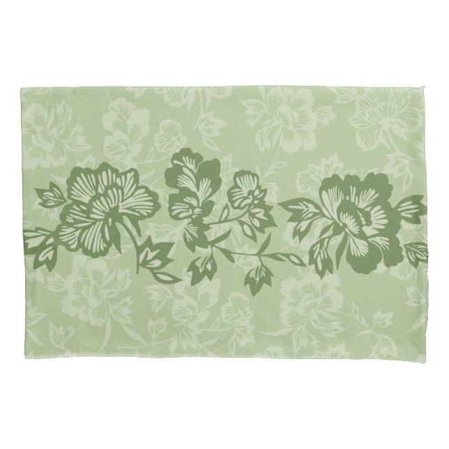 Iwalani Vintage Hawaiian Floral Band Reversible Pillowcase (Front)