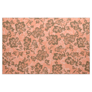 Iwalani Vintage Hawaiian Papaya Floral Fabric