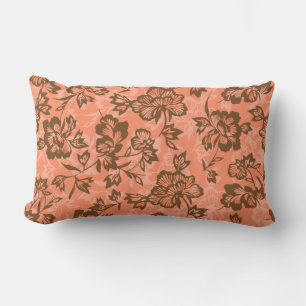 Iwalani Vintage Hawaiian Papaya Floral Lumbar Cushion
