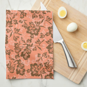 Iwalani Vintage Hawaiian Papaya Floral Tea Towel