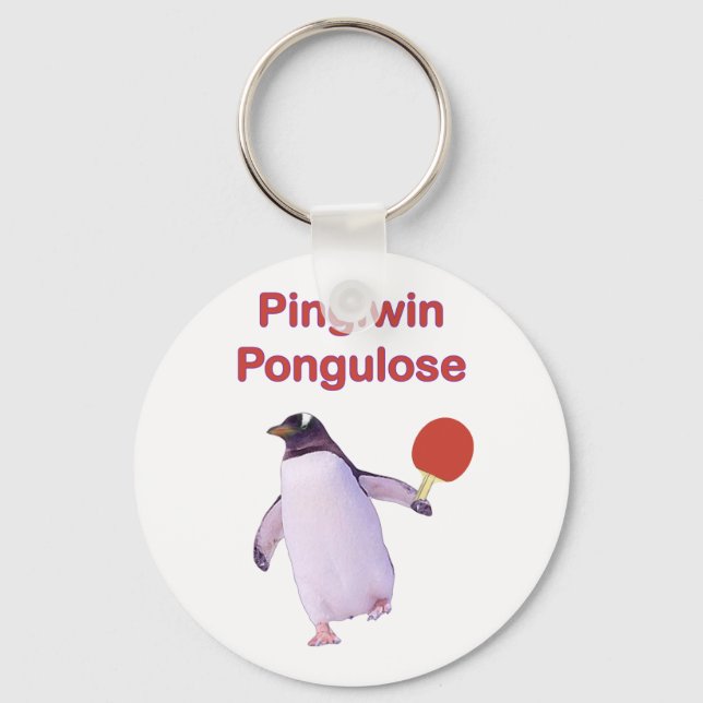 iWin uLose Penguin Ping Pong Key Ring (Front)