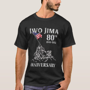Iwo Jima 80th Anniversary WWII Veteran US Flag 4th T-Shirt
