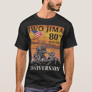 Iwo Jima 80th Anniversary Wwii Veteran Us Flag 4th T-Shirt