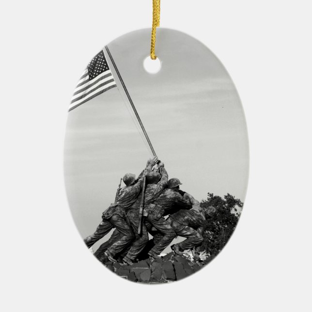 Iwo Jima Memorial Ceramic Tree Decoration (Front)
