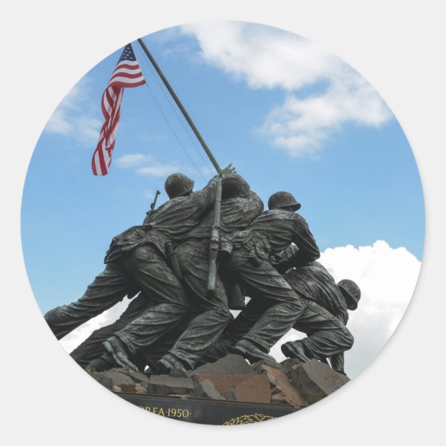 Iwo Jima Memorial in Washington DC Classic Round Sticker (Front)