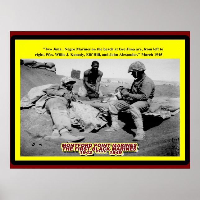 IWO JIMA NEGRO MARINES 1945 POSTER (Front)