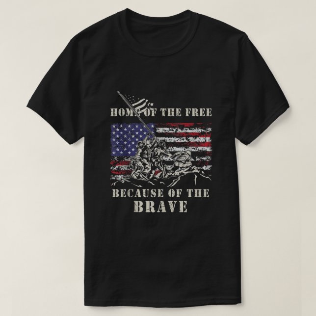 Iwo Jima WWII Veteran Memorial Day USA Flag Army P T-Shirt (Design Front)