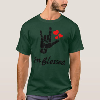 Ix27M BLESSED ASL Sign Language Design 1 T-Shirt