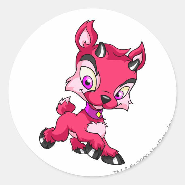 Ixi Red Classic Round Sticker (Front)