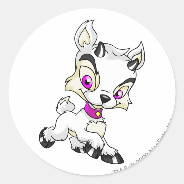 Ixi White Classic Round Sticker (Front)