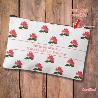 Ixora Coccinea, Flower of Maha Sarakham Accessory Pouch