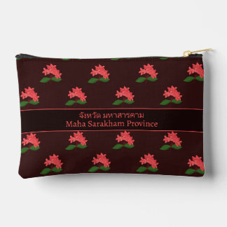 Ixora Coccinea, Flower of Maha Sarakham (dark) Accessory Pouch