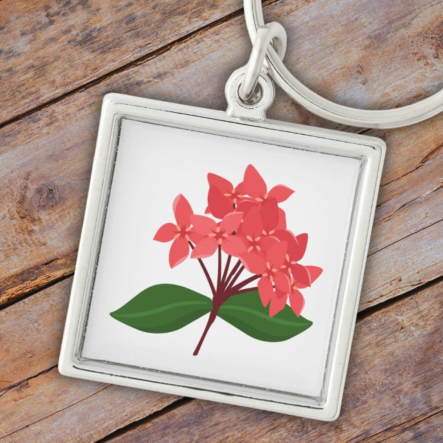 Ixora Coccinea, Flower of Maha Sarakham Key Ring (Creator Uploaded)