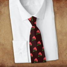 Ixora Coccinea, Flower of Maha Sarakham Neck Tie