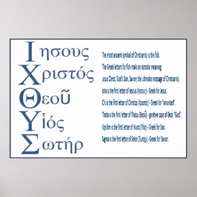 IXOYE Acrostic (Blue) Poster (Front)
